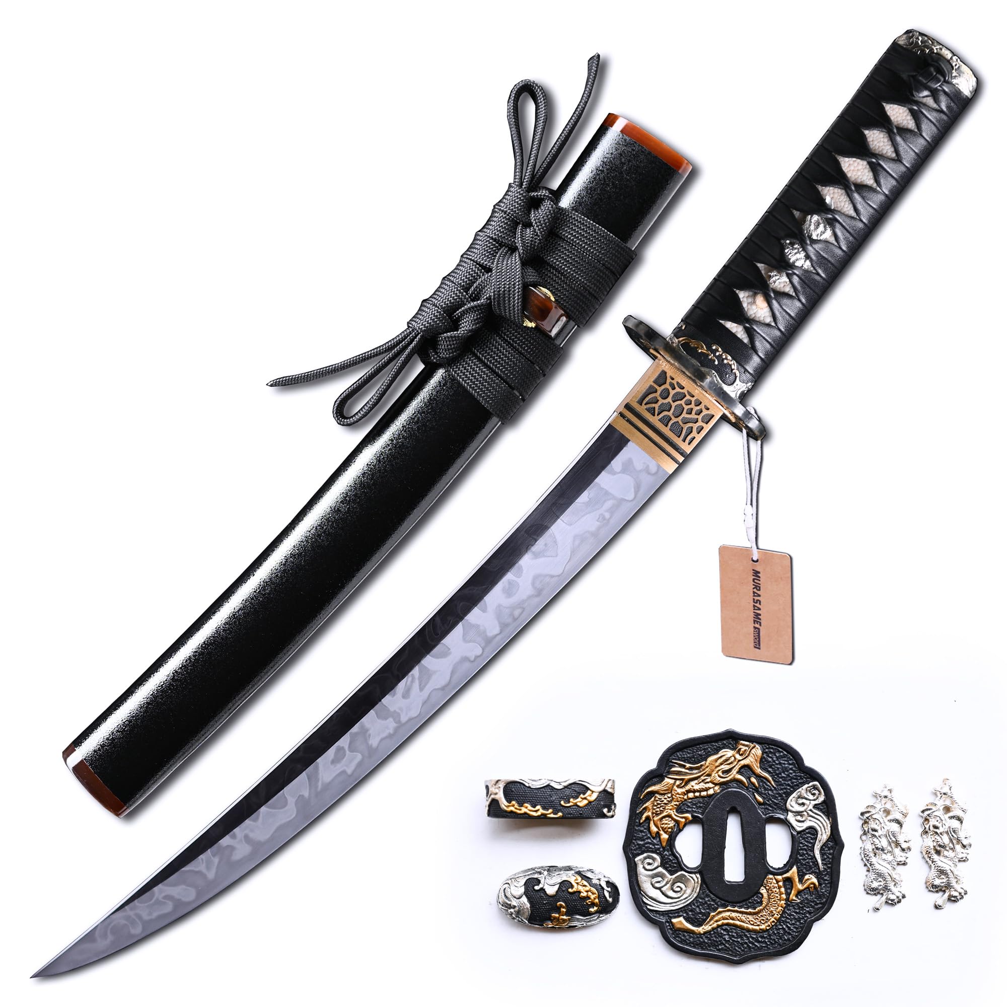 MURASAME Tanto Sword L6 Steel Choji Hitatsura Hamon