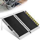 VNN Portable Wheelchair Ramp 2FT, Non-Slip Aluminum Ramps for Wheelchairs for Home, Handicap Wheelchair Ramps for Home Steps, Aluminum Loading Dock Plates