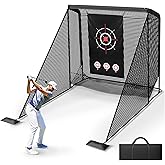 aikeec Golf Practice Hitting Net : Heavy Duty Metal Frame with 5-Layer Polyester Mesh & Target Cloth - Golf Net Indoor Outdoor Backyard Driving Range for Golfers