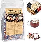 Kidney Tea Formula Ginseng Six Treasure Tea, Ginseng & Mulberry Herbal Tea, Kidney Cleanse Detox & Repair, Traditional Chinese Herbal Tea Bags, Five Treasures Teas For Men Women (60 Bags/1 Pack)