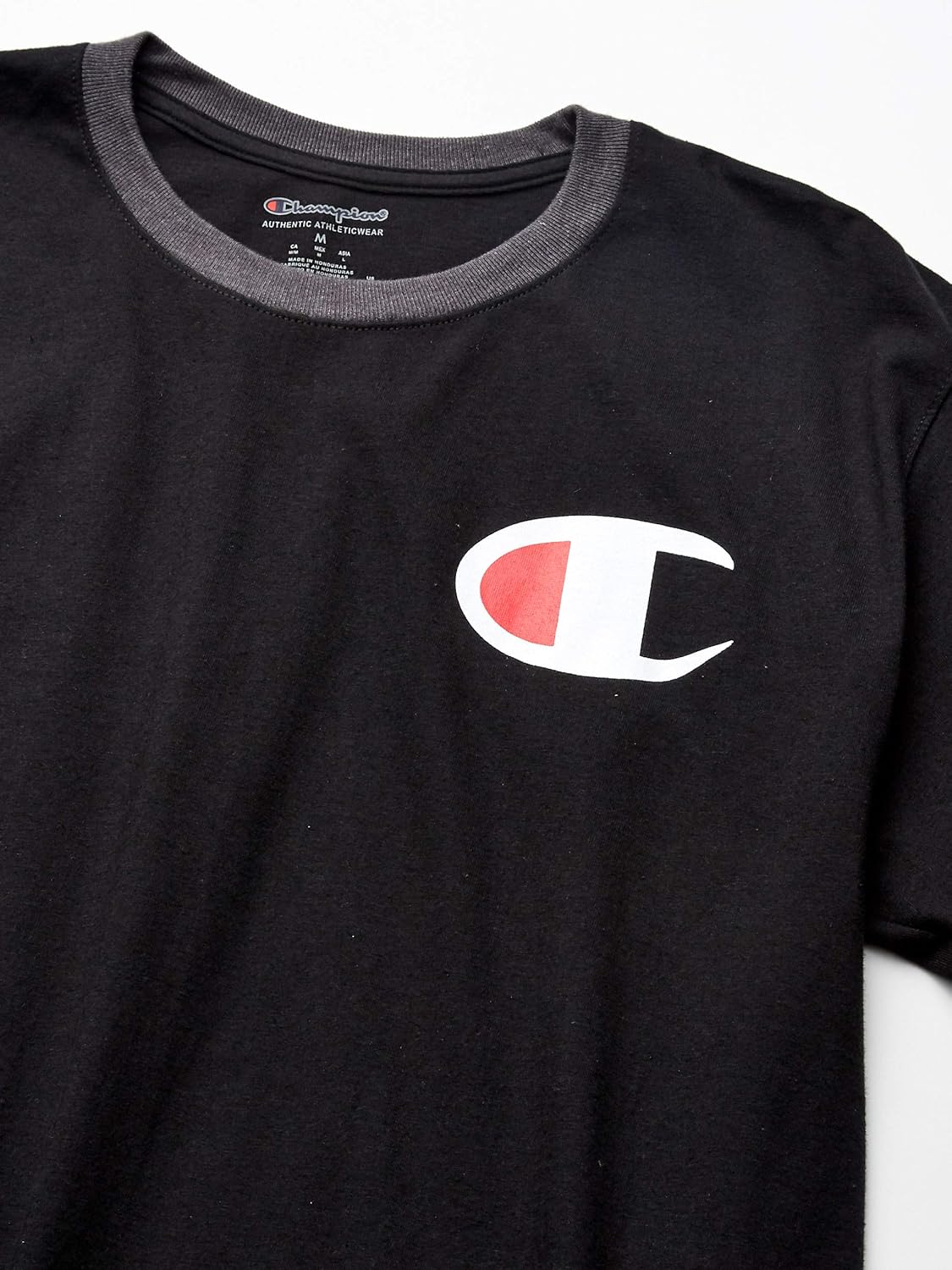 Champion Men's Classic Jersey Graphic Ringer T-Shirt: Clothing