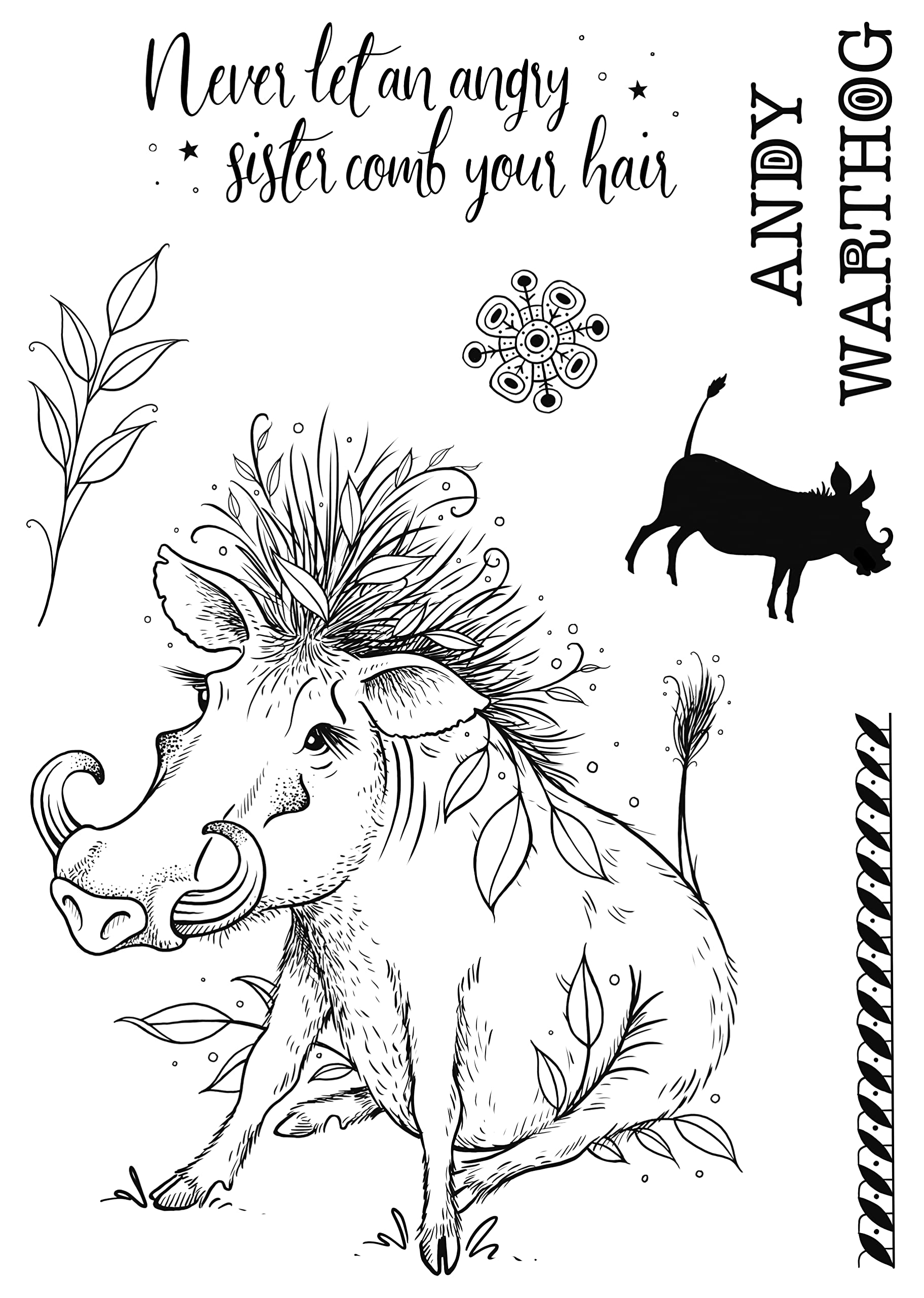 Pink Ink Designs Andy Warthog - Clear Stamp Set, Transparent,A5,PI167