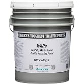 Aexcel Fast-Dry 10-minute Dry Traffic &amp; Zone Marking Paint, Water-based Acrylic Latex (White, 5 Gallon)