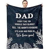 AJIIUSV Dad Blanket - Dad Gifts from Daughter Son - Fathers Day Birthday Gifts for Dads - Best Dads Ever Gift Ideas - 50"X60"