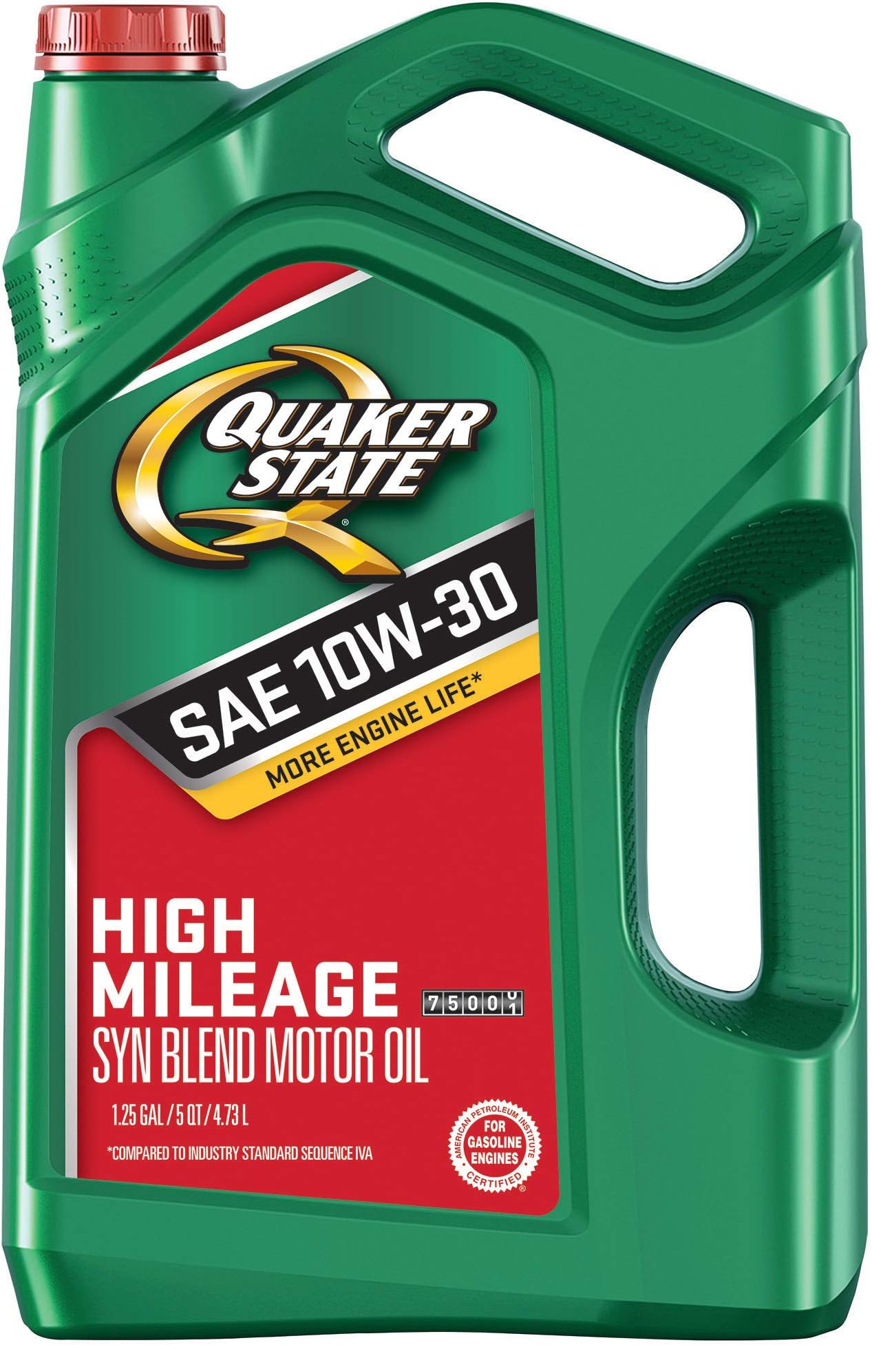Quaker State High Mileage 10W-30 Motor Oil (5-Quart, Single Pack)