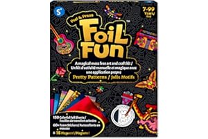 Skillmatics Foil Fun - Pretty Patterns, 18 DIY Magnets Mess-Free Art, Colorful Creative Party Activity, Craft Kits, 60+ Foam 