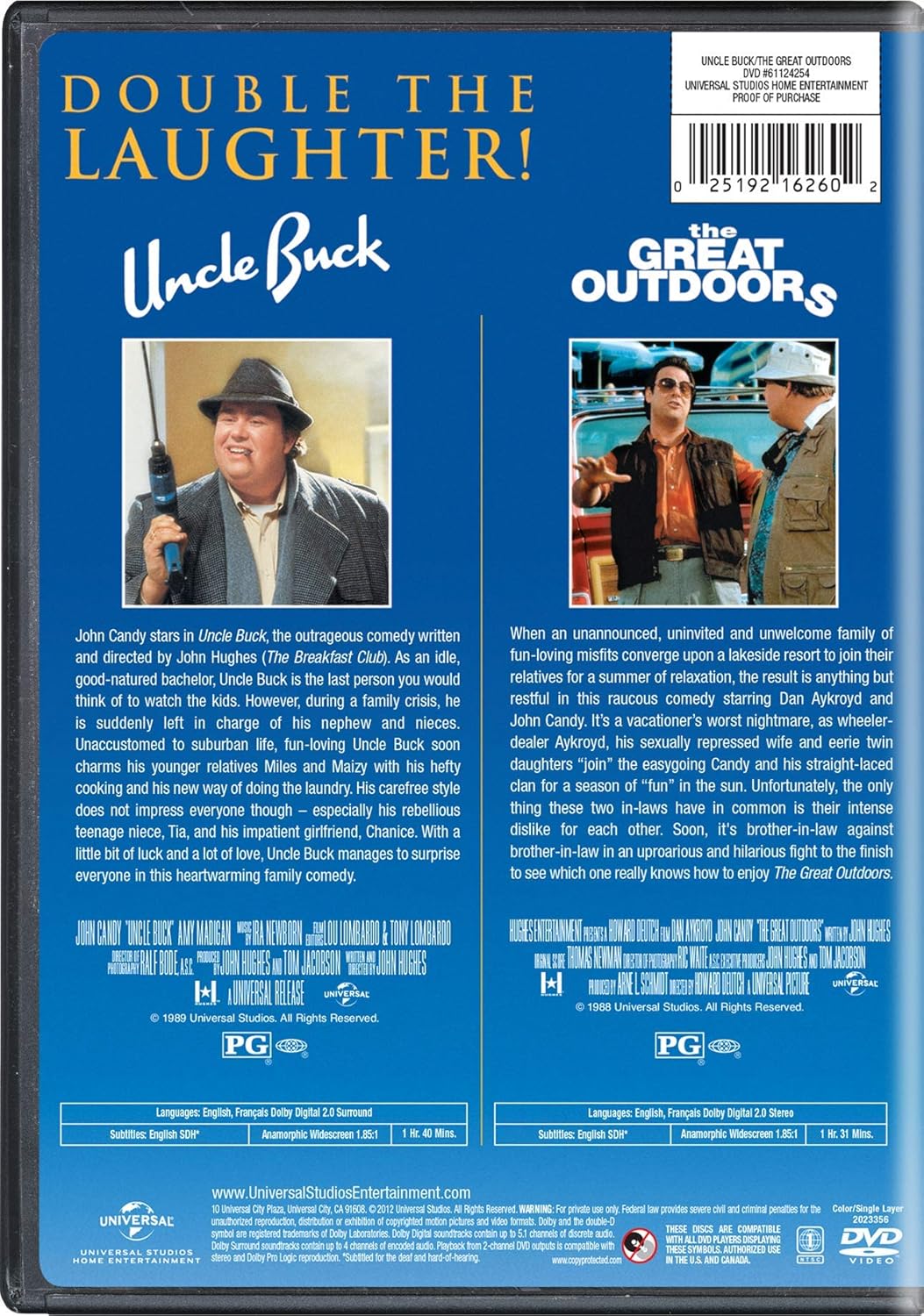 Amazon Com The Great Outdoors Uncle Buck Double Feature Dan