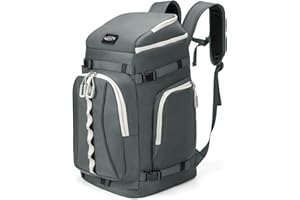 Lunidry Ski Boot Bag, 65L Waterproof Ski Bag & Snowboard Boot Bag, Travel Backpack for Skis Snowboard Helmet Goggles & Accessories