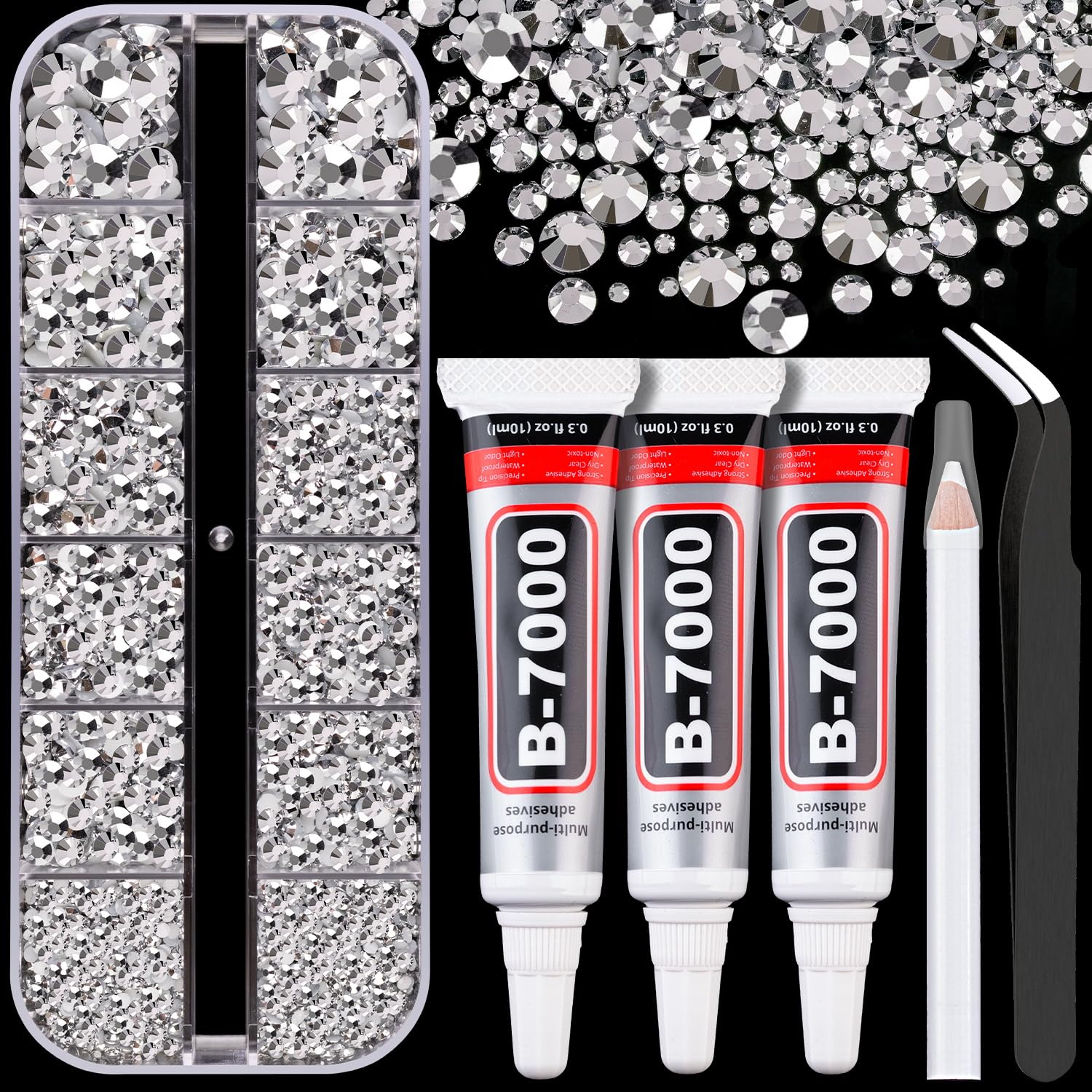 Resin Rhinestones for Crafting with B7000 Jewelry