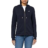 Nautica womens Solid Zipper Long Sleeve Hoodie Sweatshirt