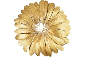 FeelfunFeather 120pcs Gold Goose Feathers 6-8 Inch 15-20cm Decorative Natural Goose Nagoire Feather Bulk for DIY Crafts Cosplay Wedding Party Christmas Halloween Home Decoration