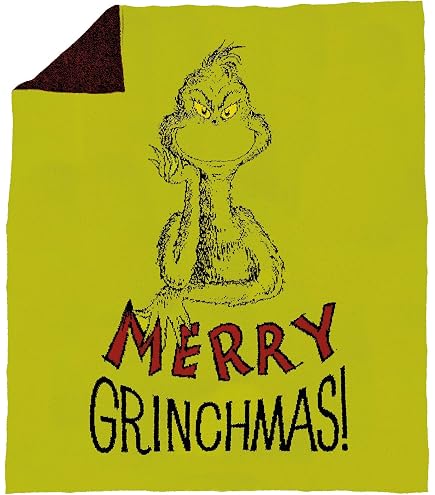 Department 56 Snowpinions Snow Throw The Grinch Cindy Lou - Coperta in pile super morbida, 100 x 150 cm, multicolore