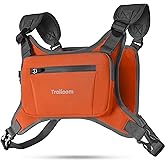 Trailoom Running Chest Pack, Reflective Vest, Water Repellent, Phone Holder, Workout Bag for Runners, Cycling, Biking, EDC Pouch, Jogging Carrier, Hidden Pocket, Men & Women, Lightweight