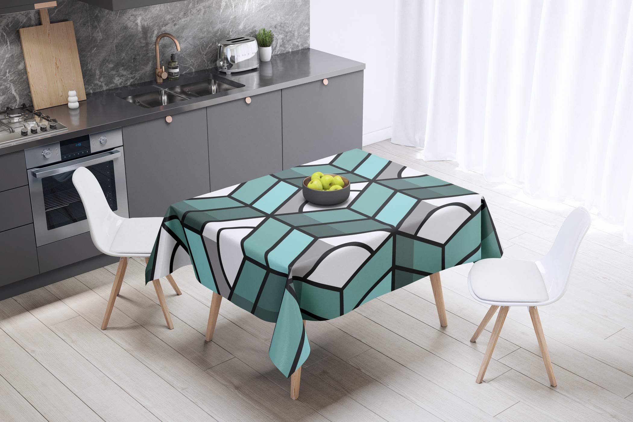 Bonamaison Kitchen Decoration, Tablecloth, 140cm x 140cm - Designed and Manufactured in Turkey