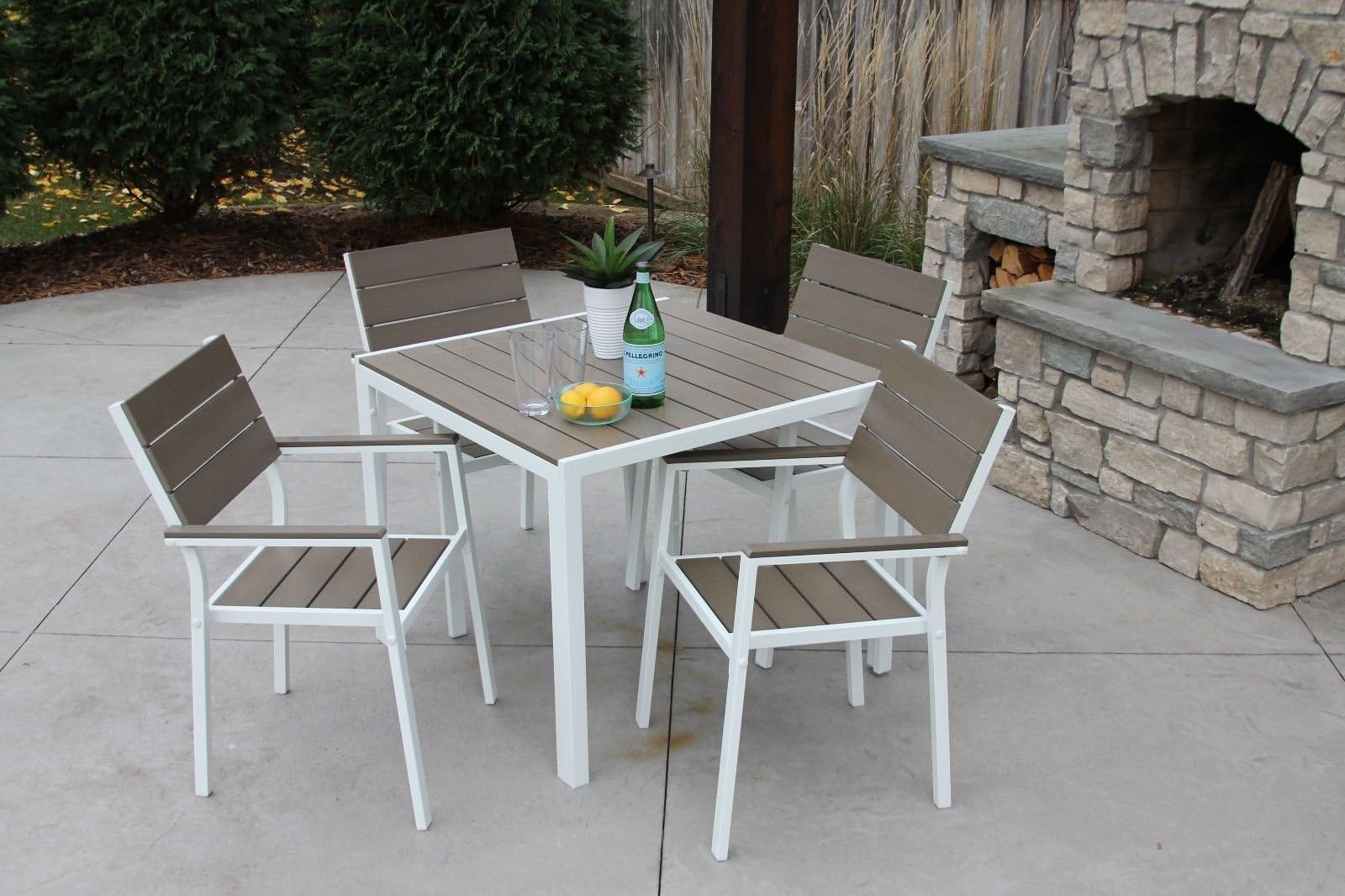 5 Piece Owen Set Lawn Deck Chair Outdoor Patio Garden Furniture Dining Table