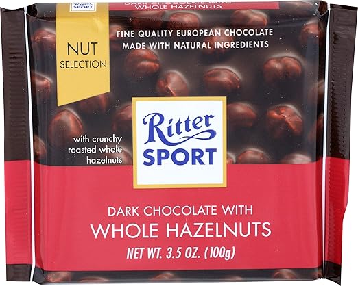 Ritter Sport Dark Whole Hazelnut Bar 100 Gram Amazon Ca Grocery
