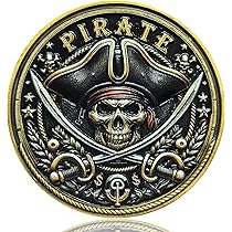 Amazon.com: LZWIN Pirate Adventure Challenge Coin - Skull
