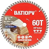 BATIOPV 8-1/4 Inch Circular Saw Blade, 60T – Carbide-Tipped for Ultra-Fine Wood Cutting – Compatible with Miter & Table Saws