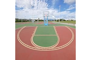 Gopper Basketball Court Marking Kit,Basketball Court Stencil Kit for Concrete Driveway,Collapsible for Reuse,Basketball Court Lines Half Court High School Regulation Size 39.6' x 21'