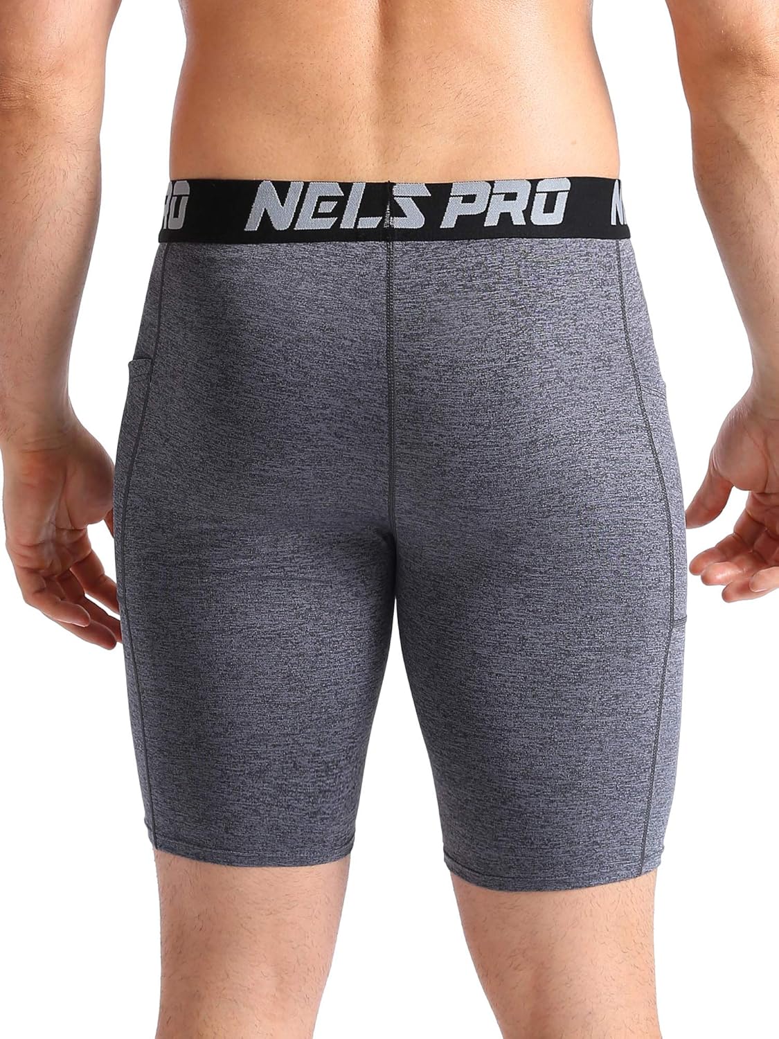 Neleus Men's 3 Pack Compression Short with Pocket: Clothing