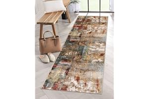 Lahome Modern Abstract Washable Kitchen Runner, 2x7 Soft Bedroom Runners Non Skid, Soft Non Slip Floor Throw Mat Carpet Runner for Camper Bathroom Entryway Stair Gift Coffee Table Bar