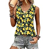 LOMON Tank Tops for Women Loose Fit V Neck Sleeveless Shirts 2026 Fashion Summer Clothes S-3XL