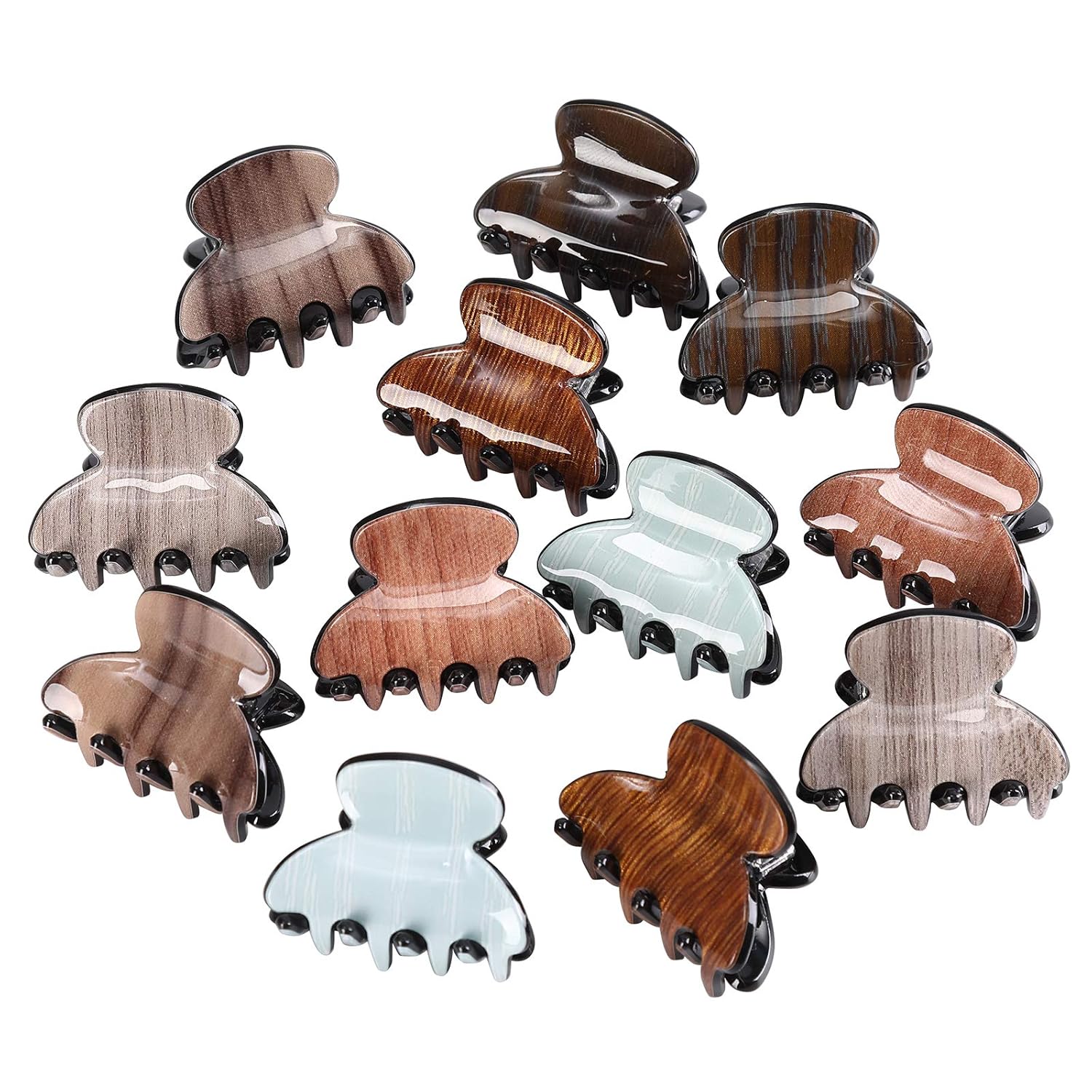 Claw Hair Clips Jaw Clamps - 12PCS Small Hair Claw Jaw Clamp for Thin Hair Styling Accessories Classic Hair Clamp for Women Girls (Sequins) : Beauty