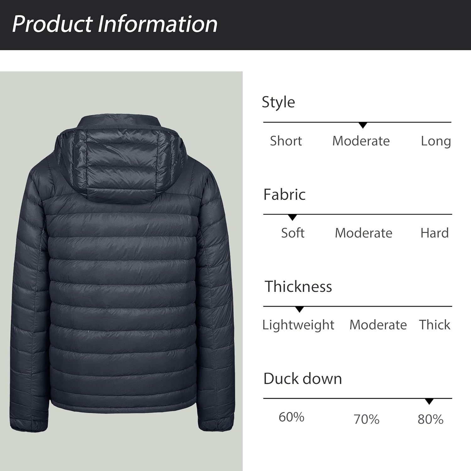 Wantdo Men's Packable Down Jacket Insulated Warm Winter Coat Hooded Puffer Jacket at  Men’s Clothing store