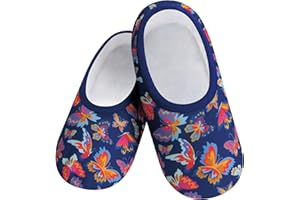 Snoozies Skinnies slipper socks for Women Non-Slip Lightweight Soft Sherpa Assorted (MBFLY-Medium)