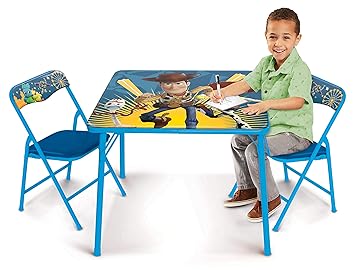 activity table set with two chairs