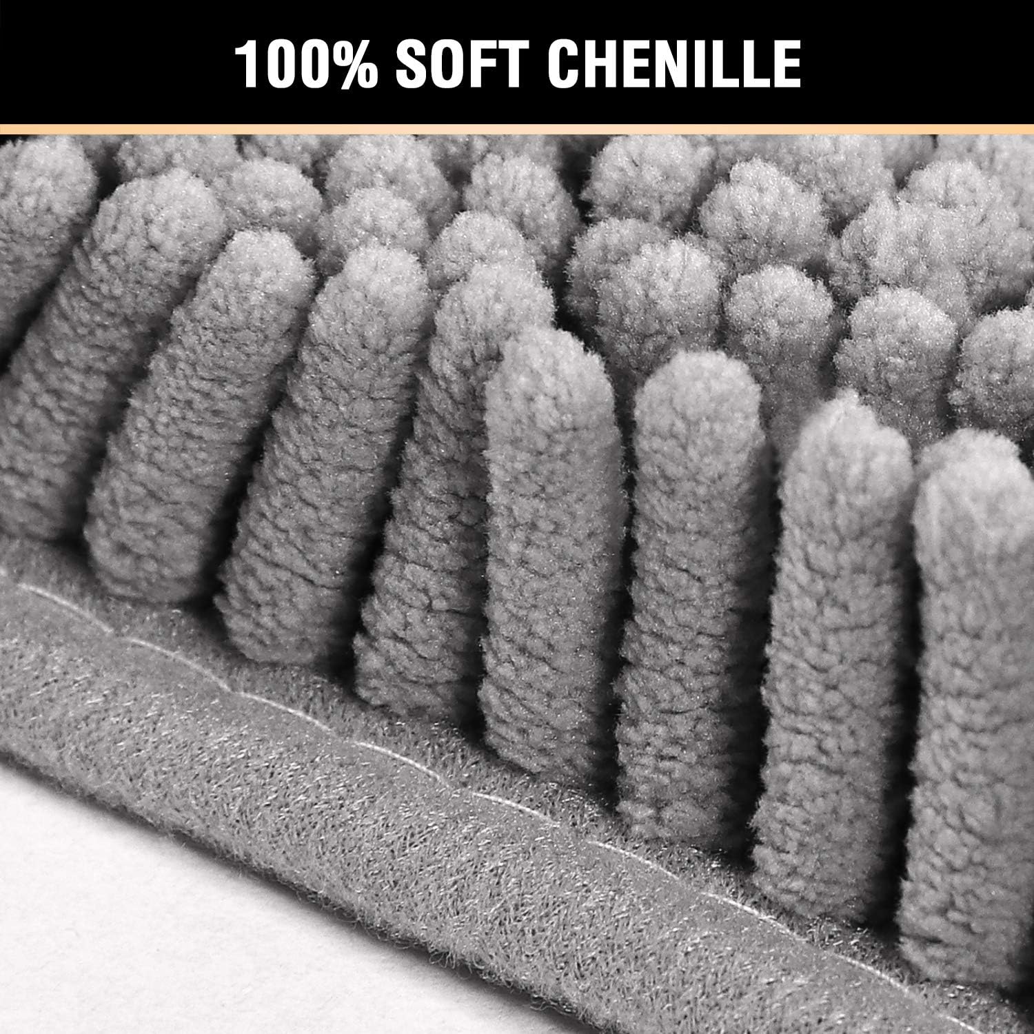Grey Rugs for Bathroom Slip-Resistant Shag Chenille Bath Rugs Mat Extra Soft and Absorbent Bath Rug for Shower Room Machine-Washable Fast Dry (Grey, 17" x 24"): Home & Kitchen