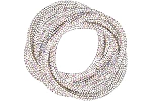 Kyezi Design and Craft 6mm Flexible Rhinestone Rope, Crystal Rhinestone Tube Trim Sewing Accessories Wedding Bridal Applique Costume Shoes Jewelry (Silver AB, 3 Yards)