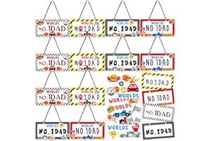 Chunful 16 Pack DIY Father's Day Craft Kit for Kids Classroom Make Your Own No. 1 Dad License Plate Sign DIY Father's Day Crafts Gift from Kids for Supplies School Activity Father's Day Projects Gift