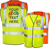 StickersWall Personalised Hi Vis Vest Custom Printed Yellow XLarge Reflective view 4