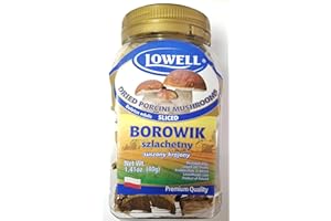 LOWELL FOODS Polish Dried Porcini Mushrooms (Borowik Szlachetny), 40g Container - Sliced