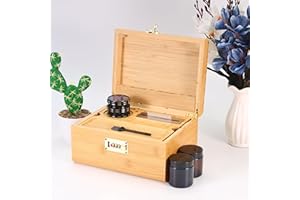 Large Stash Box with Combination Lock, Home Decorative Box Locking, Upgraded Tray | Glass Jars | Accessory Tool