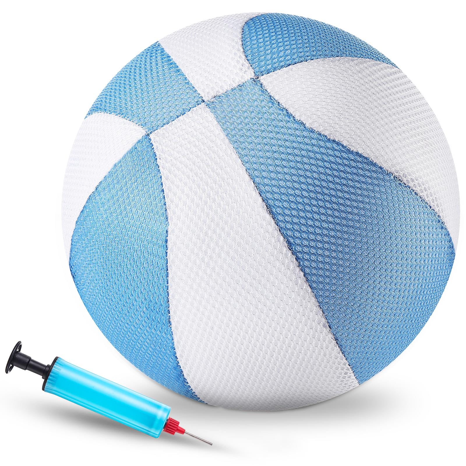 Photo 1 of Threan 8.5 Inch Pool Basketball with Grip Technology Waterproof Swimming Beach Water Basketball for Teens Adults Pool Party Game Outdoor and Indoor Poolside (Blue White)