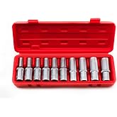 10pc 1/2" DR Female E Star Deep Socket Torx Auto Tool E10-E24 With Case