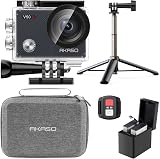 AKASO V50 X Action Camera Selfie Stick Bundle 4K Underwater 2 Batteries