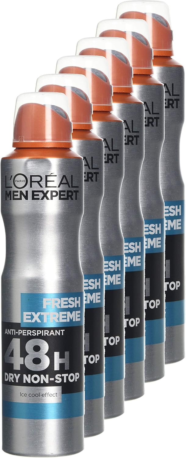 L'Oréal Paris Men Expert 48H Fresh Extreme Anti-Perspirant Deodorant for Men 250ml Pack of 6, Bulk Buy, 250 ml (Pack of 6) - Image 4