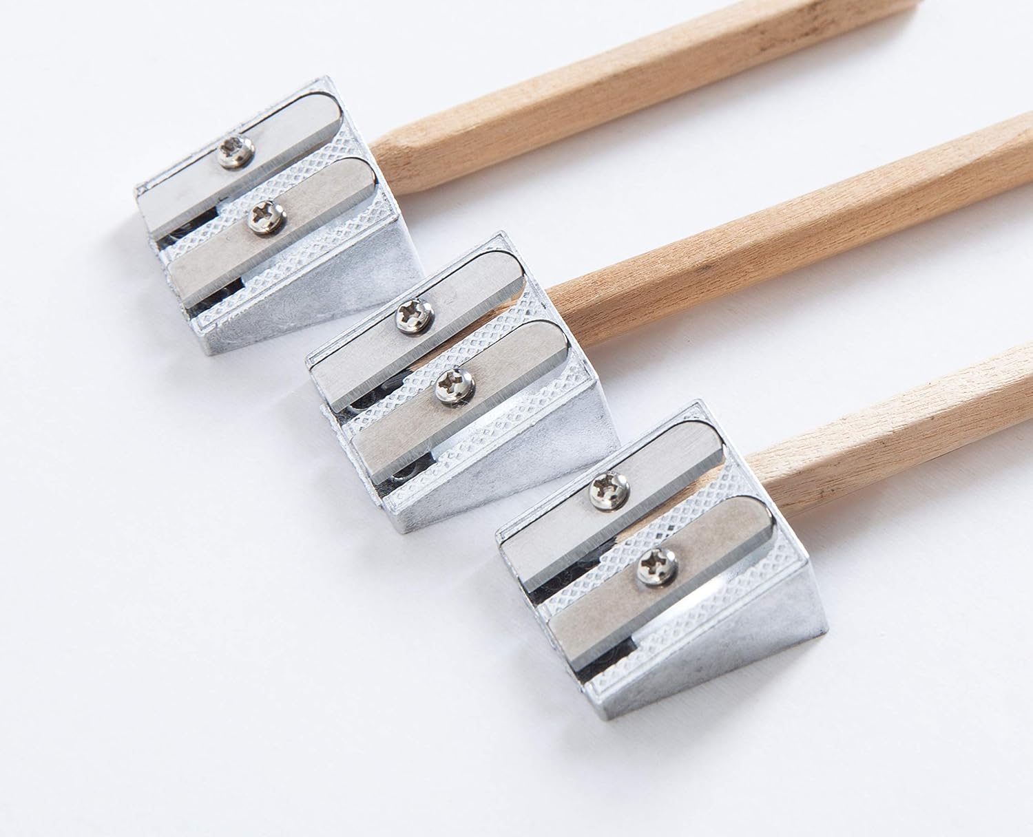 BNC Metal Manual Pencil Sharpeners Double Holes Pack of 12