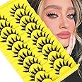 Manga Lashes Cat Eye False Eyelashes Anime Lashes Wispy Spiky Lashes Strip C-curly 8-15MM Fake Eyelashes Lashes Natural Look 9 Pairs by Lvmixwig