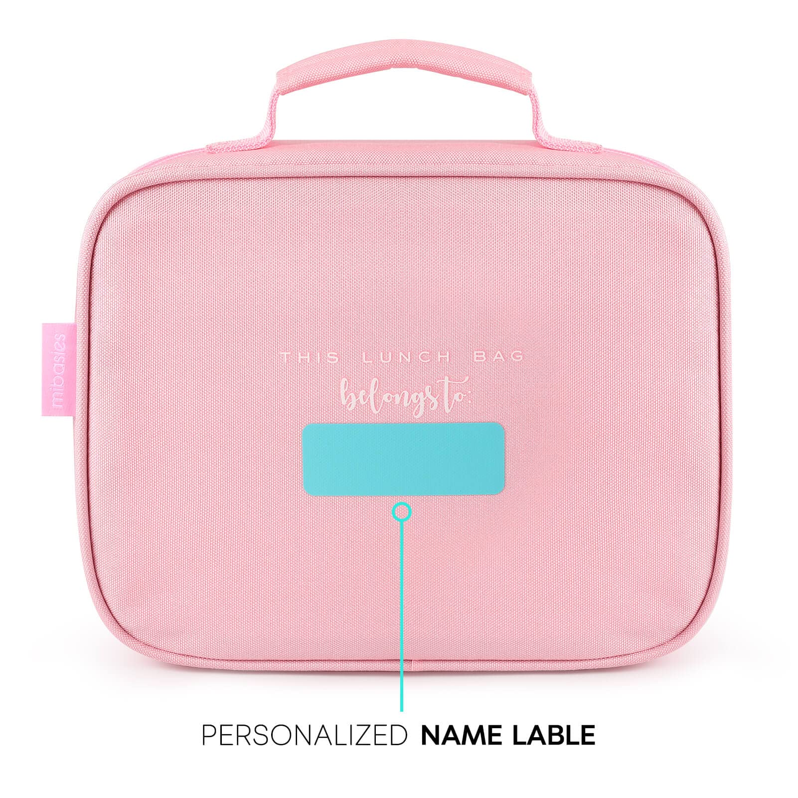 mibasies mibasies Kids Lunch Bag for Girls Toddler Sparkle Lunch Box for School Travel, Pink Blue Rainbow