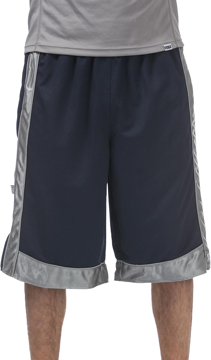 Buy Pro Club Men's Heavyweight Mesh Basketball Shorts, Navy/Gray, 4X