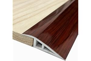 EASETHRIFT Door-Threshold-Transition-Strip 36 inch, Threshold 1/2''~3/5'', Threshold Ramps for Doorways, Wheelchair Ramp Edge-Reducer for Door/Floor (Dark red Wood Grain)
