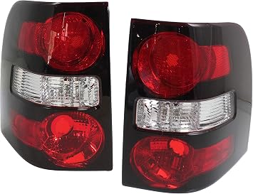 Amazon Com Tail Light Lens And Housing Compatible With 2006 2010 Ford Explorer Halogen Clear Red Lens Set Of 2 Passenger And Driver Side Automotive