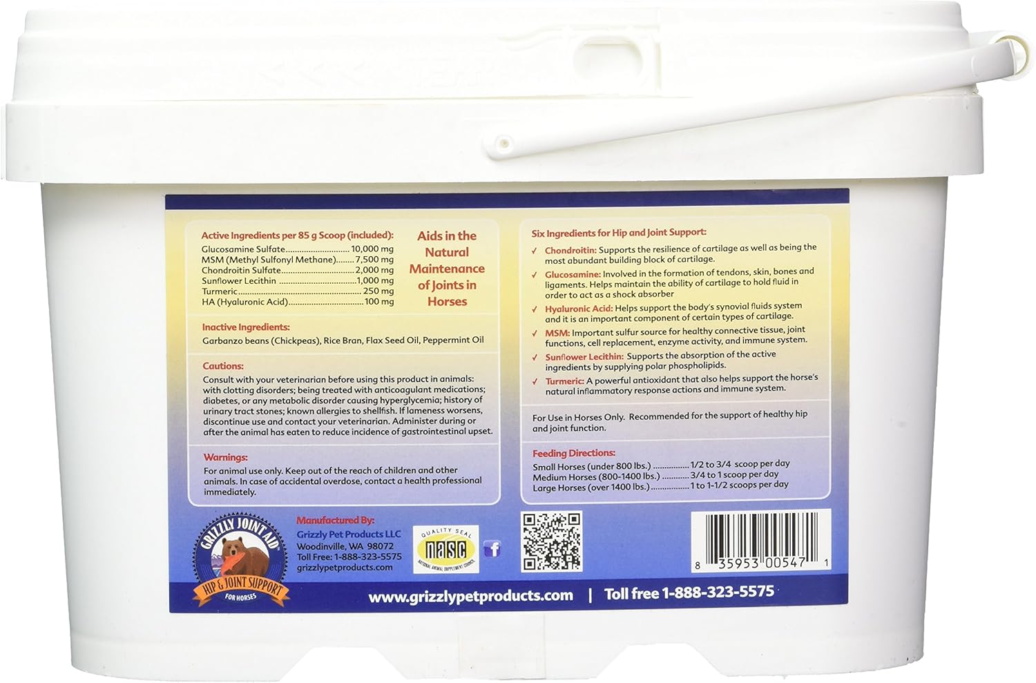 Grizzly Pet Products 00547 Joint Aid for Horses Pellets, 5 lb : Pet Supplies