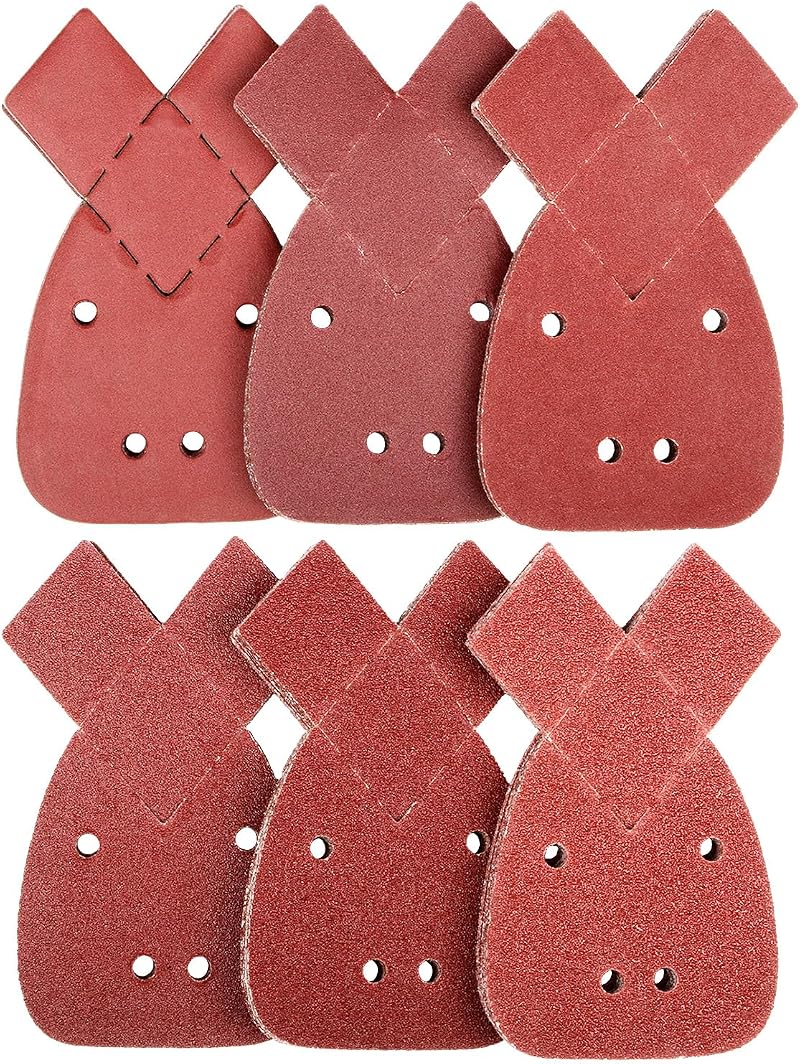 Taspire 60pcs Black & Decker Mouse Sander Pads 140mm 40/60/80/120/180/240