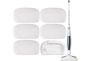BIHARNT 6 Pack SMP01 Microfiber & Washable Steam Mop Pads Compatible with Kenmore SM2060 S200 Series Floor Cleaning Steam Mop (White)