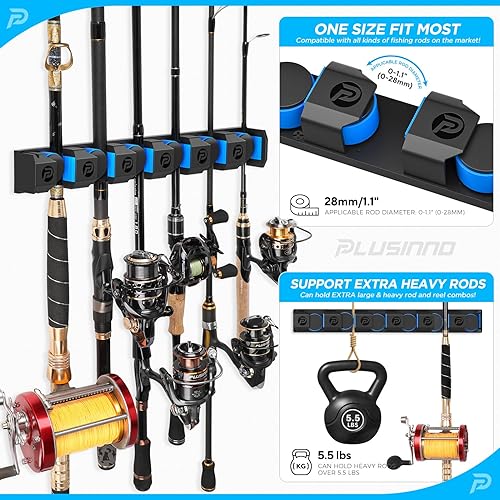 PLUSINNO Fishing Rod Holders - V6 Vertical Support for Extra Large & Heavy Fishing Rod Combos, Garage & Wall Mounted Rack Storage in Kenya | Whizz Rod Racks PLUSINNO Fishing Rod Holders - V6 Vertical Support for Extra Large & Heavy Fishing Rod Combos, Garage & Wall Mounted Rack Storage in Kenya | Whizz Rod Racks